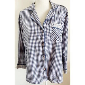 Victorias Secret • Blue Pink White Plaid Sleep Shirt